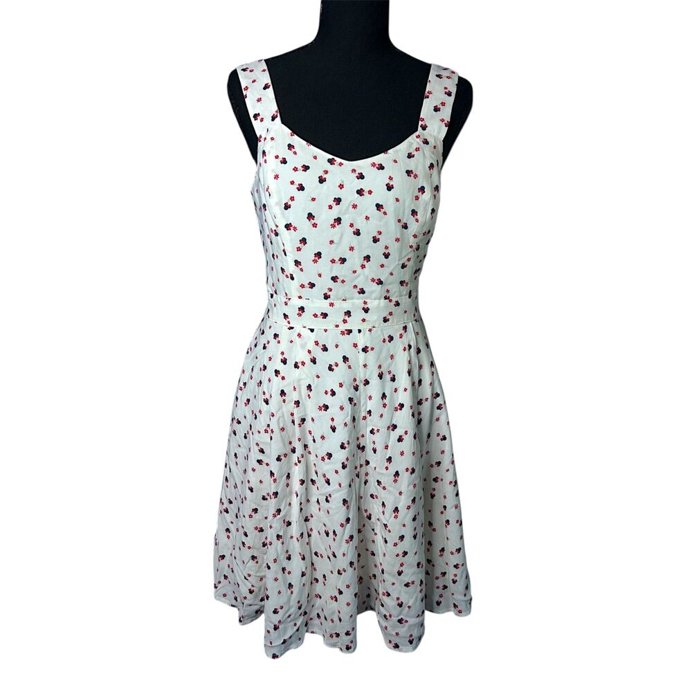 Disney x Lauren Conrad Minnie Mouse Mini Dress Sz 8 Coquette Bow Flowy Floral